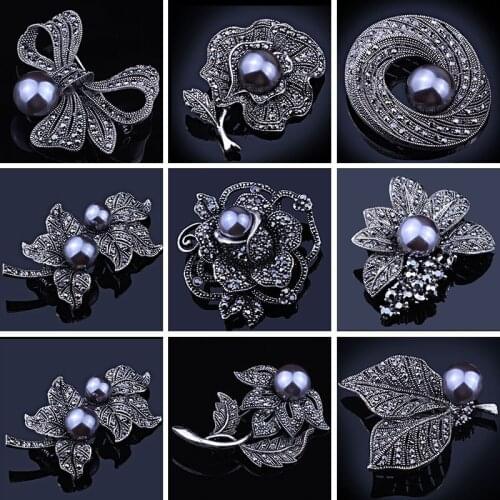 Fashion all-match brooch female rhinestone pearl retro accessories corsage brooch shawl buckle gift fashion jewelry winter match