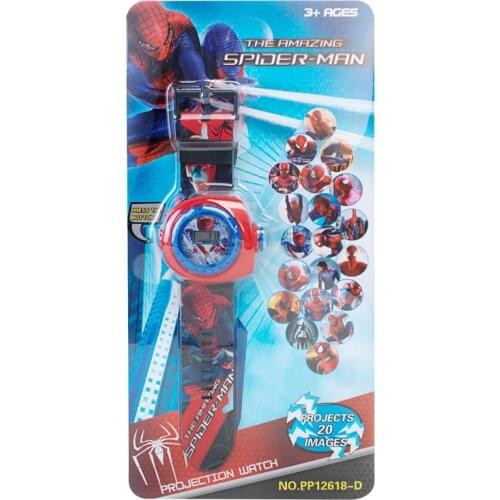 Disney spider-man 20 pictures children cartoon projection electronic watch boys and girls kindergarten gifts kids watches boys