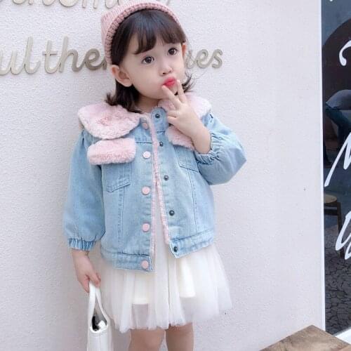 Girls Babys Coat Jacket Outwear 2021 Cherry Jean Winter Autumn Overcoat Top Zipper Cardigan Childrens Clothing