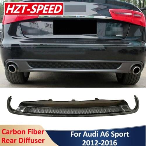 Real Carbon Fiber Rear Bumper Lip Spoiler Diffuser For Audi A6 Sport Car Modification Styling Single Out 2012-2016 Body Kit