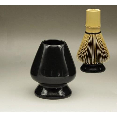 [GRANDNESS] Black Ceramic Matcha Whisk Stand Kusenaoshi Chasen Shaper Holder Reshaper Japanese Matcha Holder Matcha Tea Powder