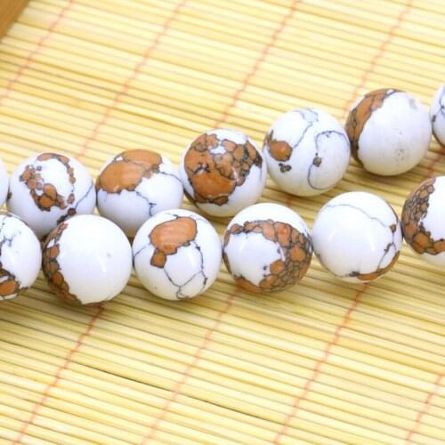 Hot!White tiger skin Turkey stone 12mm round loose beads 15" DIY handmade jewelry making fit design bracelet necklace gift