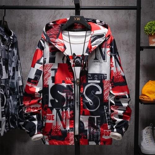 2021 Spring and Autumn Mens Jacket Fashion Casual All-match Jacket Coat Windbreaker Hooded Mens Zipper Top Plus Size Large