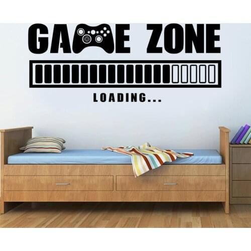 Wall Decals Game Zone Loading Controller Vinyl Home Decor Kids Boys Bedroom Playroom Gaming Room Wall Sticker Gamer Mural 4782