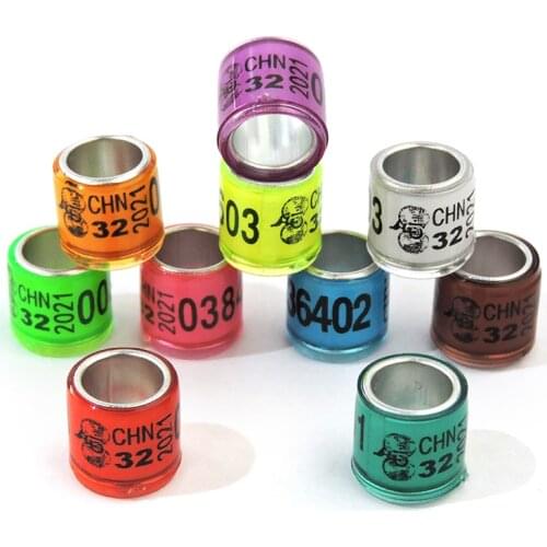 2021 Hot New High Quality 20Pcs Pigeon Foot Ring With Word Earrings Durable Bird Ring Pheasant Foot Ring Multicolor Bird Tools