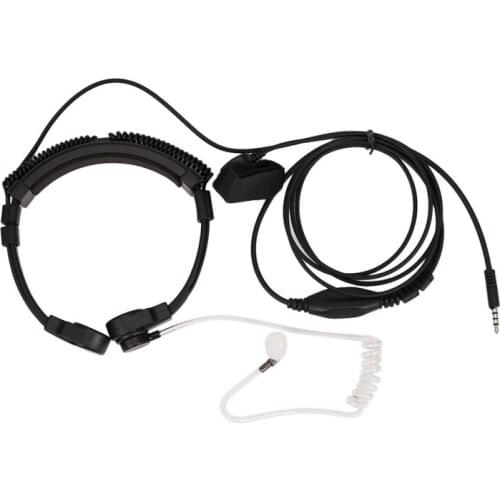 3.5mm Adjustable Throat Mic Earphone Microphone Covert Acoustic Tube Earpiece Headset With Finger PTT for iPhone Android Mobile