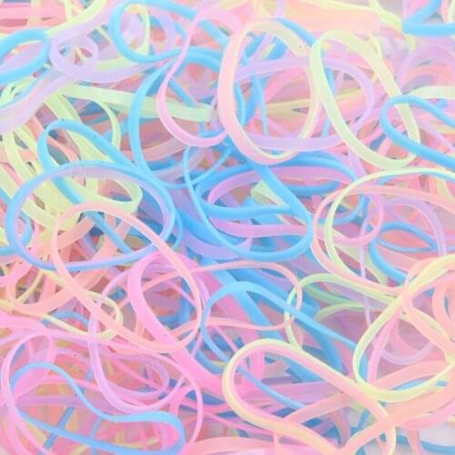 Diameter 2cm 300 Pcs/Pack Girls Strong Elastic TPU Hair Accessories Rope Tie Gum Children Kids Elastics Rubber Bands