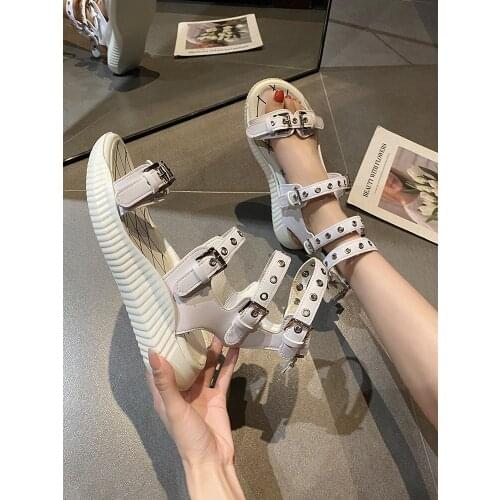 Womens Sandals Summer 2021 Luxury Designer Soft Platform Shoes Women Heels Ankle Beach Party White Ladies Shoes womans Sandals