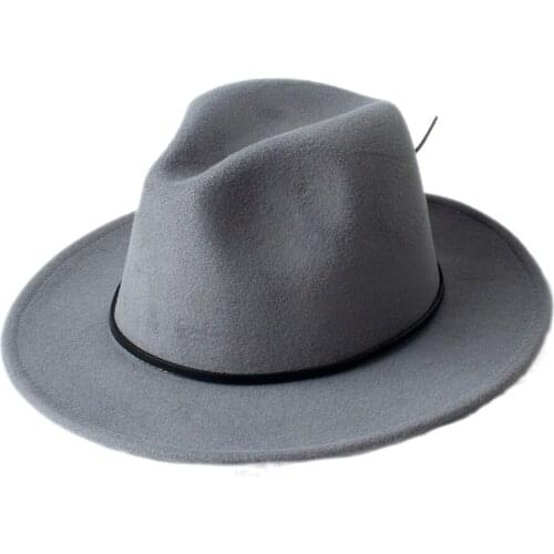 Fashion Wool Mens Womens Fedora Hat For Winter Autumn Gentleman Laday Wide Brim Godfather Jazz Church Sombrero Caps