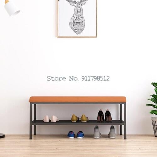 Nordic shoe-changing stool for home use Shoe-stool at the entrance, soft-packed cushion, can sit on a long stool, shoe cabinet a