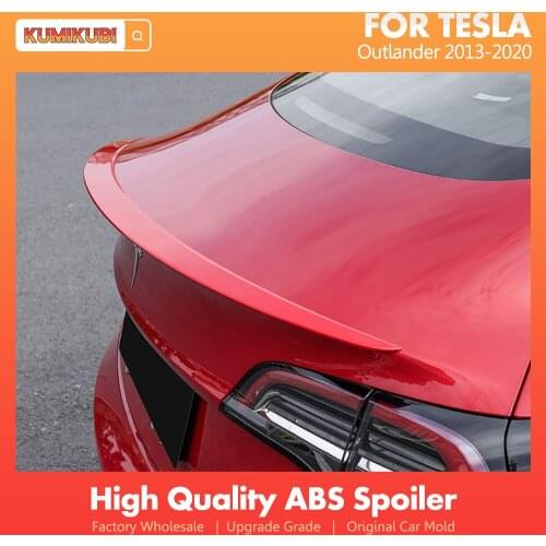 KUMIKUBI For Tesla Model 3 Rear Trunk Spoiler 2017 2018 2019 2020 Rear Trunk Lip Carbon Fiber ABS Wing Spoiler Car Styling