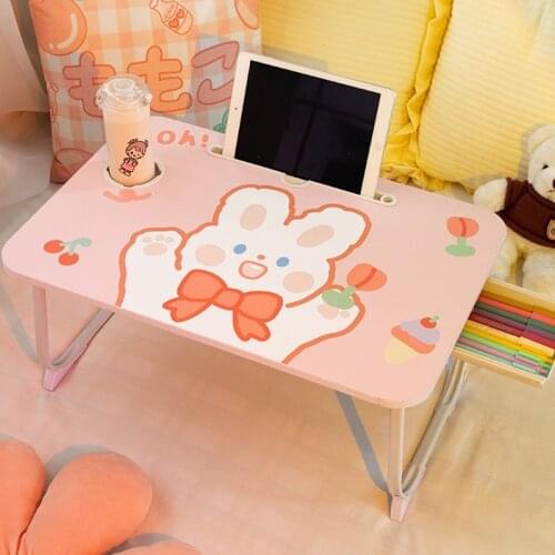 Bed Computer Small Table Childrens Multifunctional Desk Dormitory Artifact Foldable Cartoon Lazy Desk Home Bedroom Dining Movab
