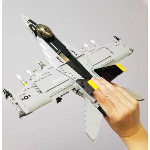 Military Series F/A-18E Fighter Helicopter AH-1Z VIPER Aircraft Plane Building Block With War Weapon Bricks Toys For Boys Gift