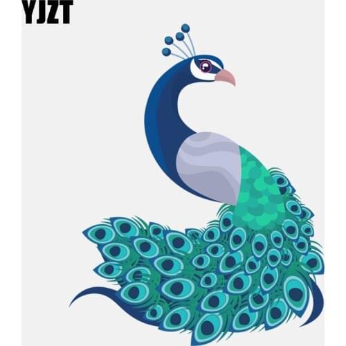 YJZT 11.7CM*14.8CM High Quality Cute Cartoon Peacock Decal PVC Car Sticker 11-01467