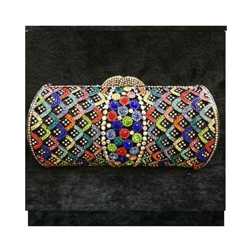 Female Wedding Colorful Hollow Out Women Crystal diamond Clutch purse Evening Bags Rhinestone Handbags Bridal Diamond Purses Bag