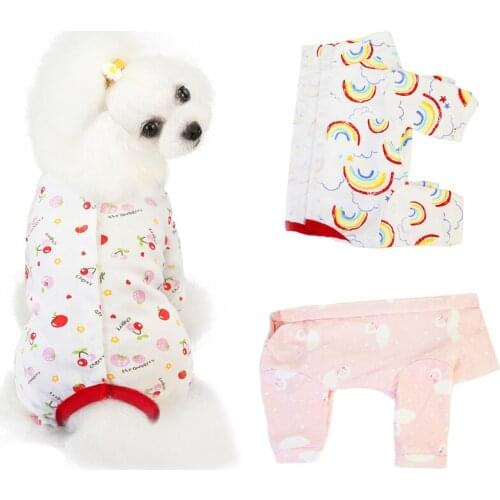 Winter Cotton Bitch Girl Dog Cat Pajamas for Small Dogs Cats Cute Print Pet Clothes Puppy Chihuahua Jumpsuits Mascotas Costume