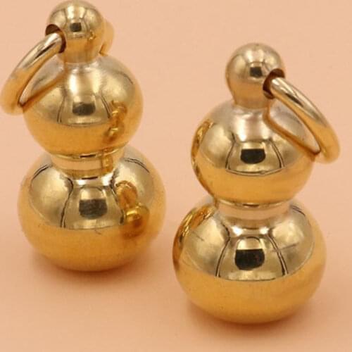1pcs Solid Brass Gourd Shape Cute Keyring Charms Pendants Jewelry Hardware DIY Leather Crafts for Gifts Toy High Quality CLOXY