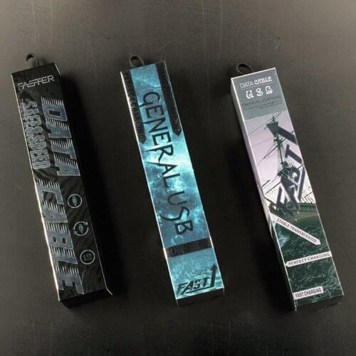 100 pcs Mobile Phone Micro USB Cable Paper Packaging Box Retail Clear Window Package Box For Data Line