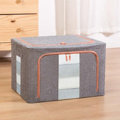 100L No Smell Durable Large Clothing Bedding Toys Storage Basket Bags Containers Organizers Storage Boxes with steel frame