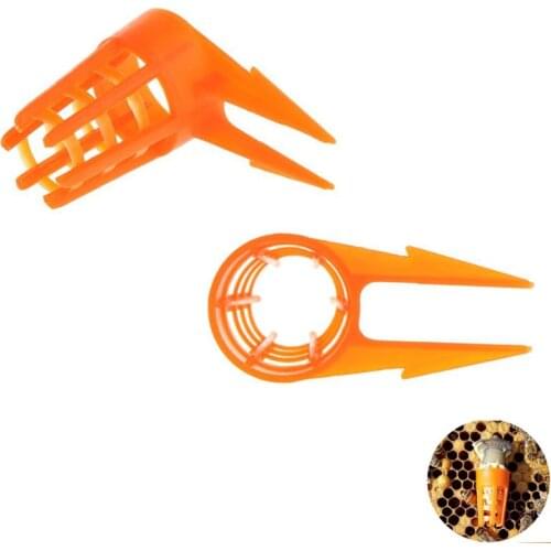 20 Pcs Bee Queen Cages Protective Cover Plastic Honeycomb Cages Cell Protection Cap Beekeeping Tool Product Beekeepers Breeding