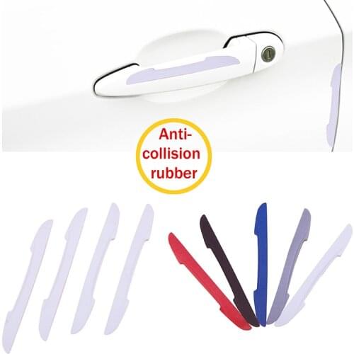 4pcs Universal Anti-collision Scratch Rubber Sticker Car Door Bumper Edge Guard Trim Protective Decoration,Car decor accessories
