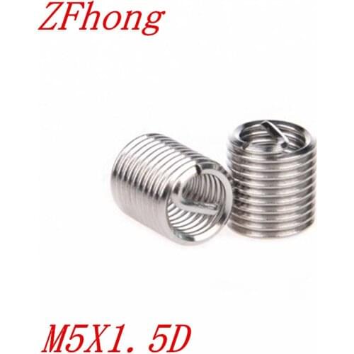 50pcs M5 M5*1.5D stainless steel wire thread insert
