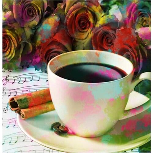 5d diy Diamond Painting Crystal Diamond Embroidery Mosaic painting Cross Stitch Square Drill coffee cup Christmas Decoration