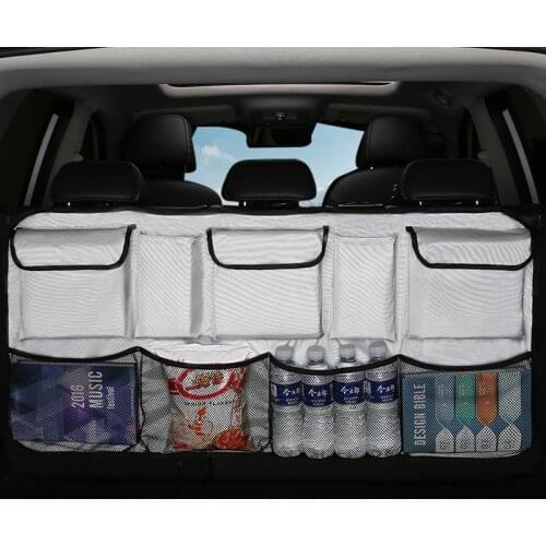 Car Rear Seat Back Storage Bag Multi Hanging Nets Pocket Trunk Case Organizer Auto Stowing Tidying Interior Accessories