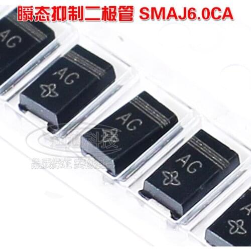 Bidirectional SMAJ6.0CA Screen Printing SMA Chip TVS Transient Suppression Diode DO-214AC