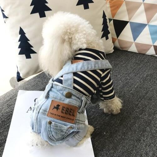Denim Pet Dog Overalls Spring Summer Puppy Vest Cowboy Dog Clothes Costume Jacket 2020 New Jean Solid
