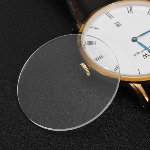 1.2mm Anti scratch Smooth Flat Sapphire Watch Glass Film 25-38mm Thick Round Transparent Crystal Watch Repair Sapphire Glass