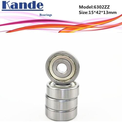 Kande 6302ZZ 2PCS ABEC-5 6302 2Z Single Row Deep Groove Ball Bearing 15x42x13 mm High Quality 6302 ZZ