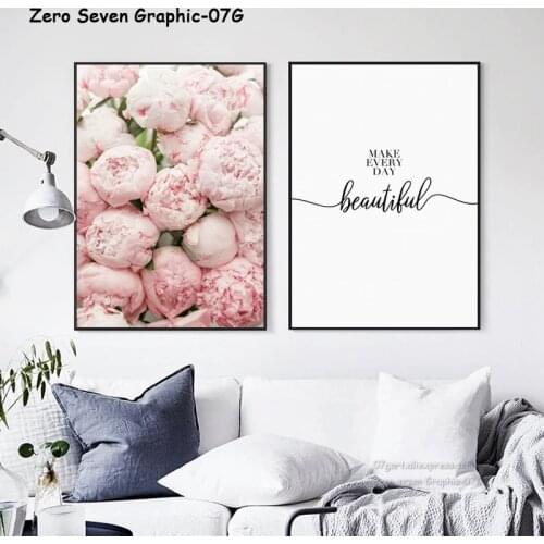 Canvas Painting Elegant Beautiful Peony Picture Print Poster Living Room Bedroom Wall Art Home Decor