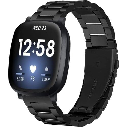 Classic Stainless Steel Strap for Fitbit Sense Versa 3 Watch Band Versa3 Metal Bracelet Wristband Belt Replacement Accessories