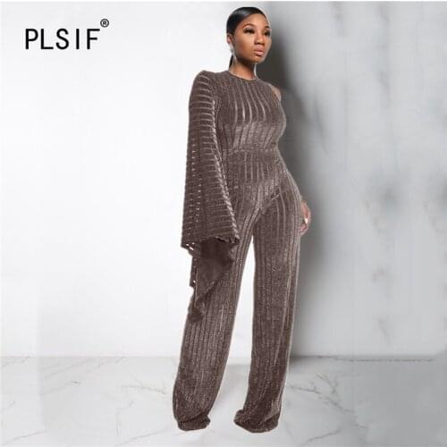 Young party women fashion simple pure color skew neck long sleeve skinny jumpsuits sexy tight high street lady fashion overalls