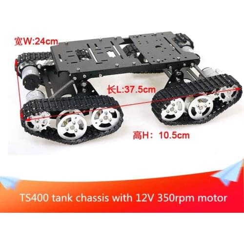 Support Remote Control Kit 4pcs 12V 350RPM Motors TS400 Shock Absorber Robot Tank Chassis Aluminum Alloy Frame for Arduino DIY
