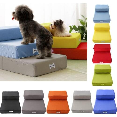 Cat Bed Cushion Mat Folding Breathable Mesh Sofa Ramp Mat For Dog Cat Traning 2 Step Pet Stairs Mat Toys Pet Bed Stairs Puppy