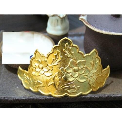 LYZ Ceng Luan Ming Dynasty Hollow-out Cloud Tiara Chinese Vintage Hand Carving Lotus Flower Headwear Hair Tiara
