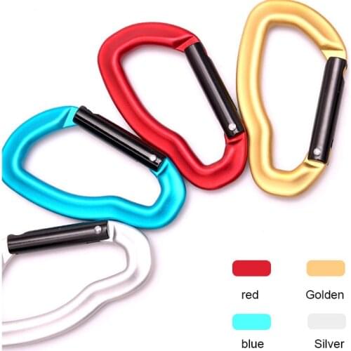 Multi-function ear hook color spring hook Aluminum alloy spring Carabiner Climbing parts Outdoor D-shaped hanging buckle
