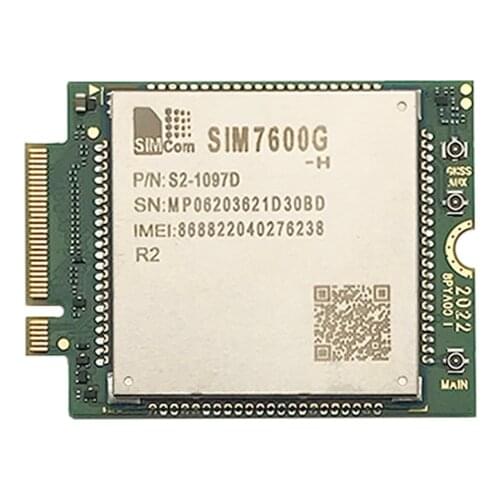 SIMCOM SIM7600G-H-M2 LTE Cat4 module LTE UMTS and GSM networks with global coverage compatible with the SIM7500/SIM7600 series
