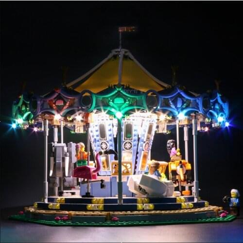 Led Light Set Compatible For 10257 Building Blocks Creator City Street Carousel Toys 15036 (Only LED Light, No Block Kit)