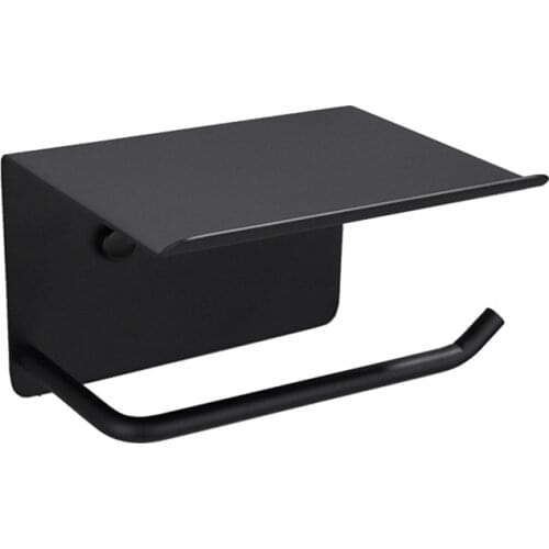 Toilet Roll Holder with Shelf Roll Holder Stainless Steel Wall Mounted Tissue Holder for Bathroom Kitchen