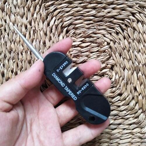 New Multifunction EDC Sharpener Folding Ceramic Carbide Diamond Tapered Knife Sharpener Pocket Outdoor Tool