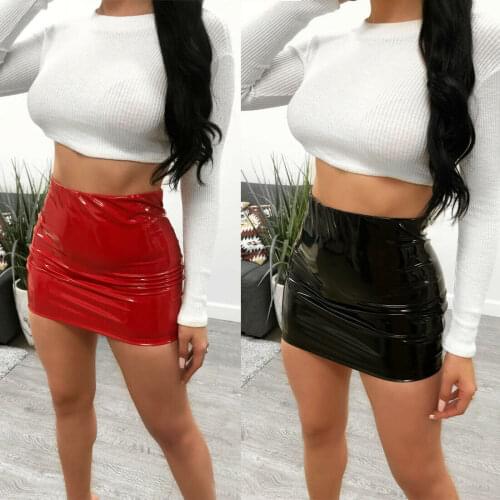 Brand New Women Sexy Bright Candy Color leather Bodycon Slim Micro Mini Skirt Evening Party Clubwear Trendy Skirts