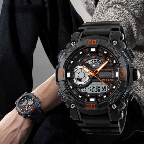 2019 New Fashion High Quality Men Boy Sports LED Alarm Quartz Watches Students Military Multifunctional Waterproof Wristwatches