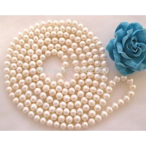 New arrival 8-9mm shell Pearl Long Amazing Necklace Sweater Chain Women Girl Parts Accessories Wholesale price 50"