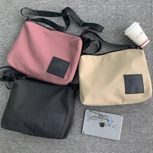 Solid Color Simplicity Handbag Nylon Waterproof High Capacity Men and Women Universal Casual Shopping Multifunction Shoulder Bag