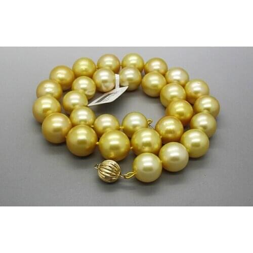 Natural 12-14mm south pearl necklace 18inch