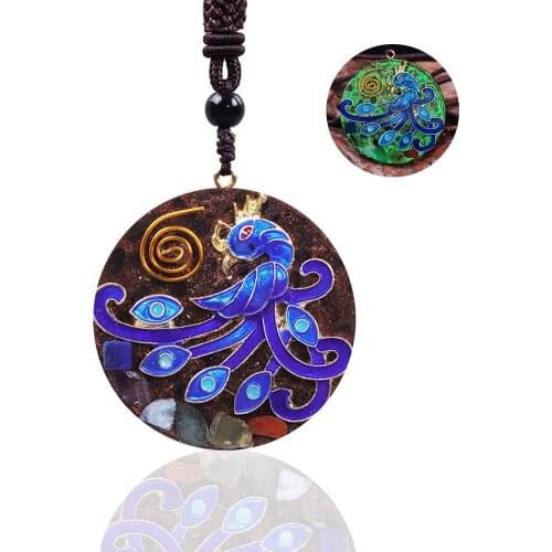 Phoenix Fire Bird Necklace Luminous Glowing Pendant Energy Reiki Healing Jewelry For Women Men With Adjustable Chain