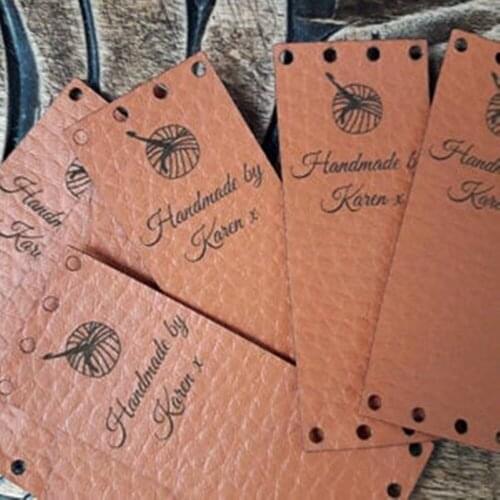 Personalize Crochet tags,Labels for Handmade Products,Leather labels for knitted and crocheted items
